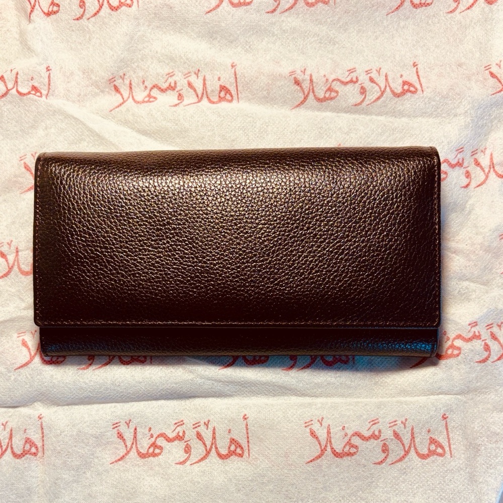 Genuine Brown Leather Wallet from Morocco